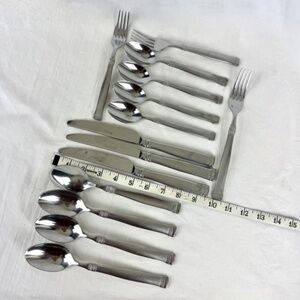 14 pc Lot Prato Sand Cambridge Stainless Steel Flatware Spoons Forks Knives